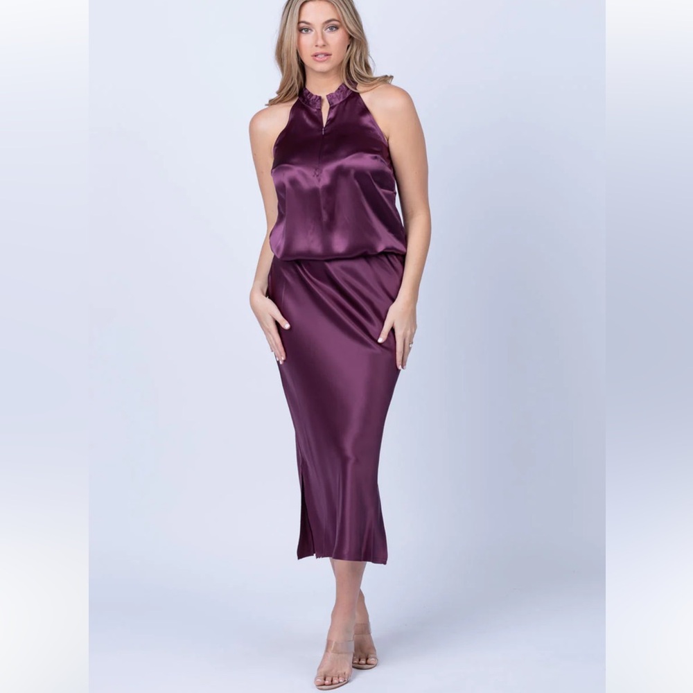 Go by Go Silk Washable Silk Midi Skirt in Prune Size‎ XL 
Evening Party Office